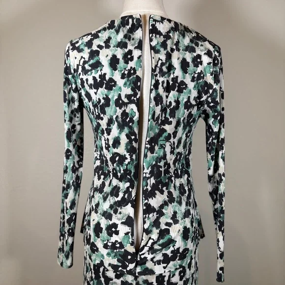 Hugo Boss Green and Black Abstract Long Sleeve Dress Size Medium - Picture 5 of 16